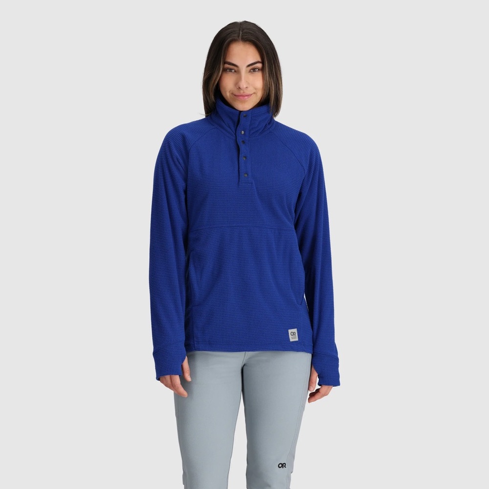 Outdoor Research Women's Trail Mix 1/4 Snap Pullover Blue Medium M EUC